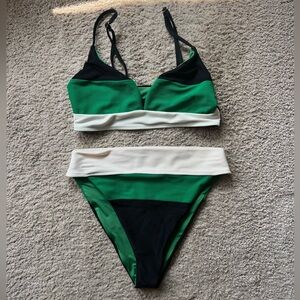 New Beach Riot Riza top + Alexis bikini size L